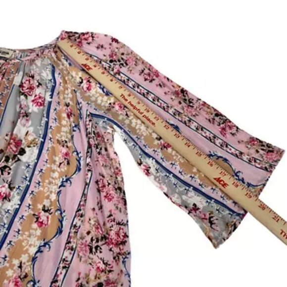 Show Me Your Mumu Womens Peasant Blouse Top Shirt Floral 3/4 Sleeve Blouse Sz S - Picture 8 of 8